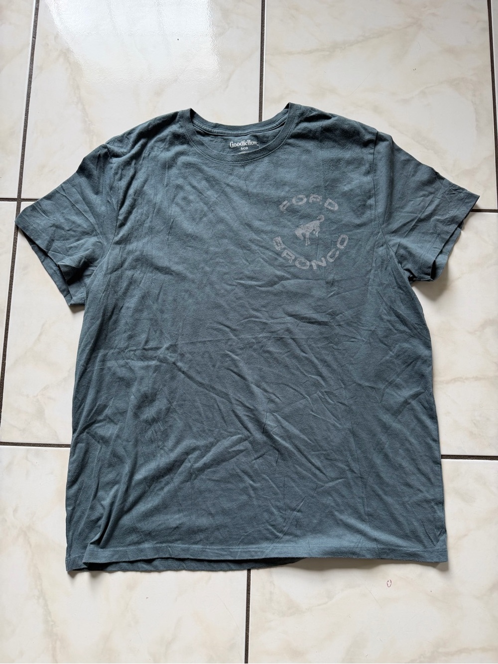 Ford Men's Crew Neck T‑Shirt in Slate Blue‑Gray